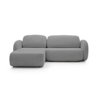 ECKSOFA OLIO L-Form Schlaffunktion mit Bettkasten, lose Rückenkissen, freistehend, LINKS 174x248 cm Dark grey - Dunkelgrau, Holz/Textil (174/248cm) - DomoHome