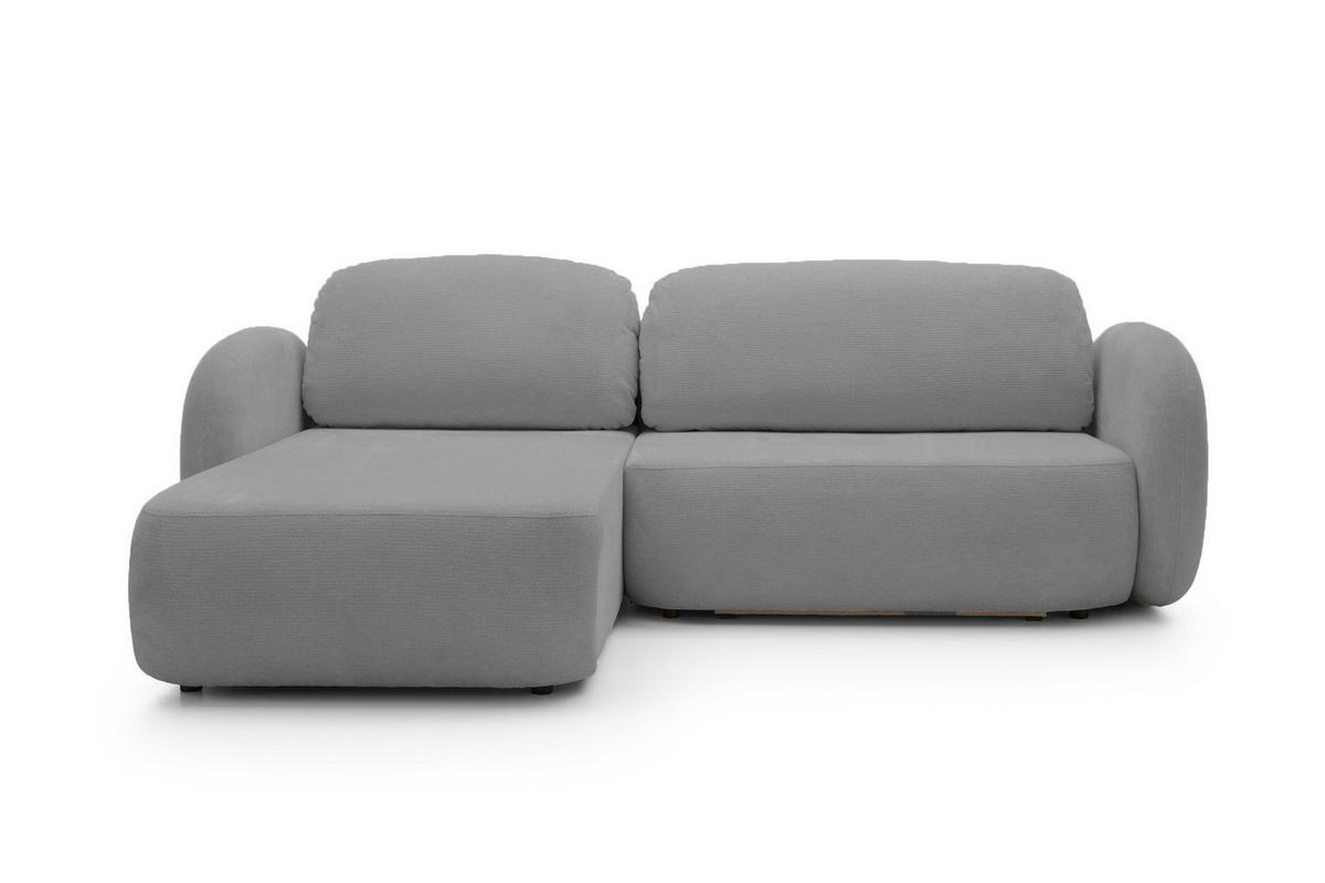 ECKSOFA OLIO L-Form Schlaffunktion mit Bettkasten, lose Rückenkissen, freistehend, LINKS 174x248 cm Dark grey - Dunkelgrau, Holz/Textil (174/248cm) - DomoHome
