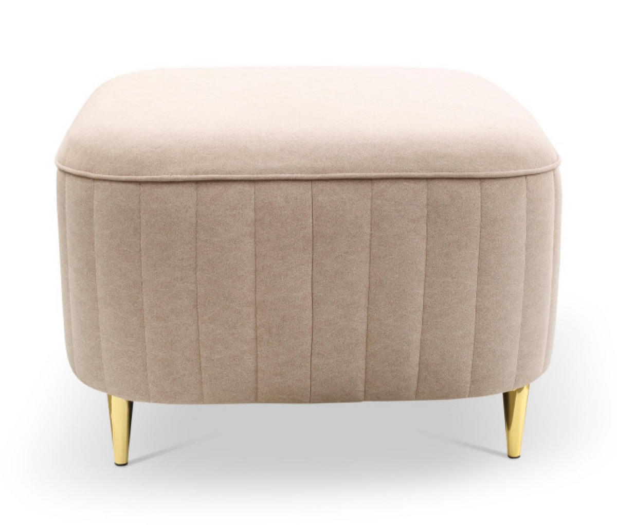 POUF Beige Loren Mit Goldenen Beinen Bezogen Mit Castel Stoff - Beige, Textil (60/41/60cm) - Sepro Meble