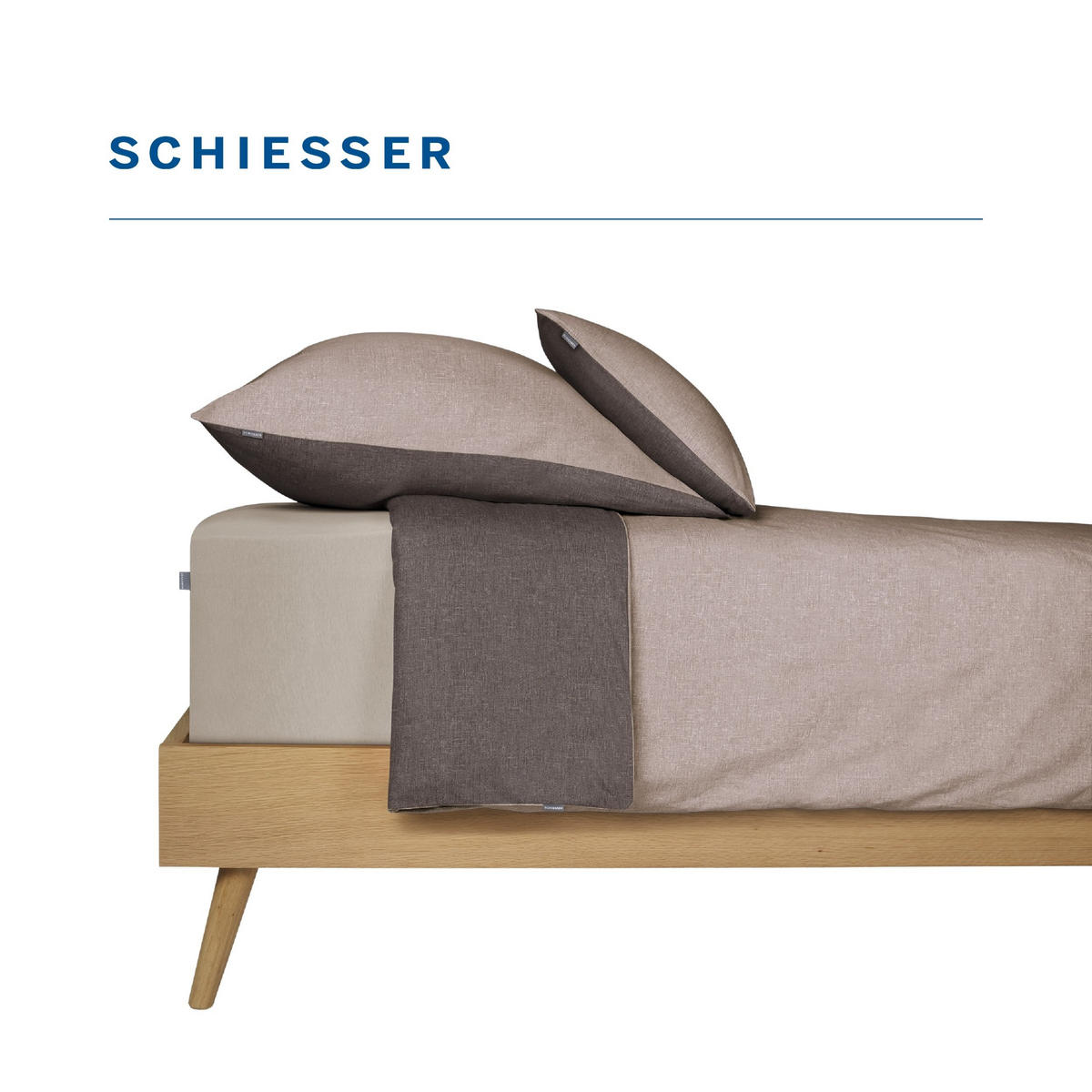 BETTWÄSCHESET Doubleface - Renforcé - 2-teilig - 135 x 200 cm - Taupe-Dunkelgrau - Dunkelgrau, Textil (135/200cm) - SCHIESSER