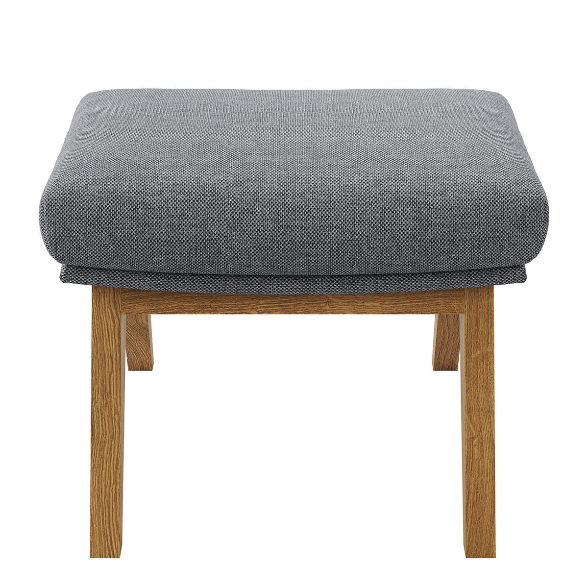 HOCKER mit Holzfüßen - Eichefarben/Grau, Eichenholz/Textil (54/41/41cm) - home24