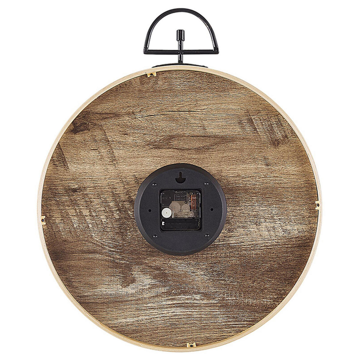 WANDUHR heller holzfarbton Opfikon - Hellbraun, Holzwerkstoff (40/48/6cm) - Beliani