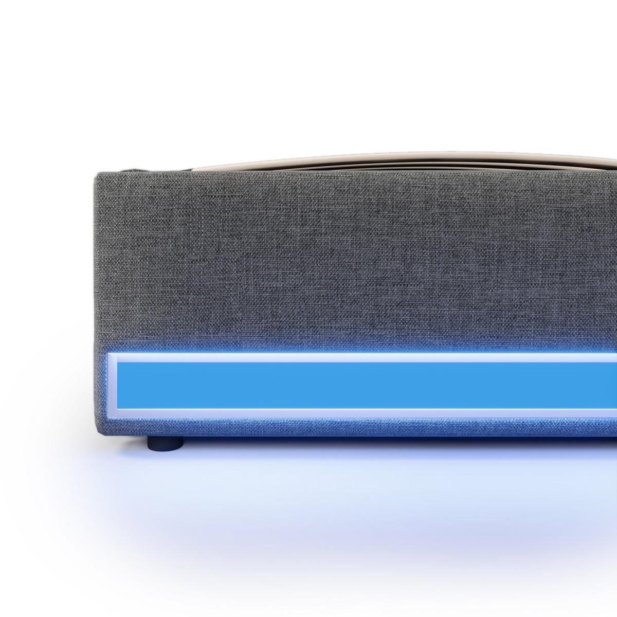 POLSTERBETT 140/200 mit LED, USB, Typ-C und Bettkasten in Grau - Grau, Holzwerkstoff/Textil (140/200cm) - EVRYAE