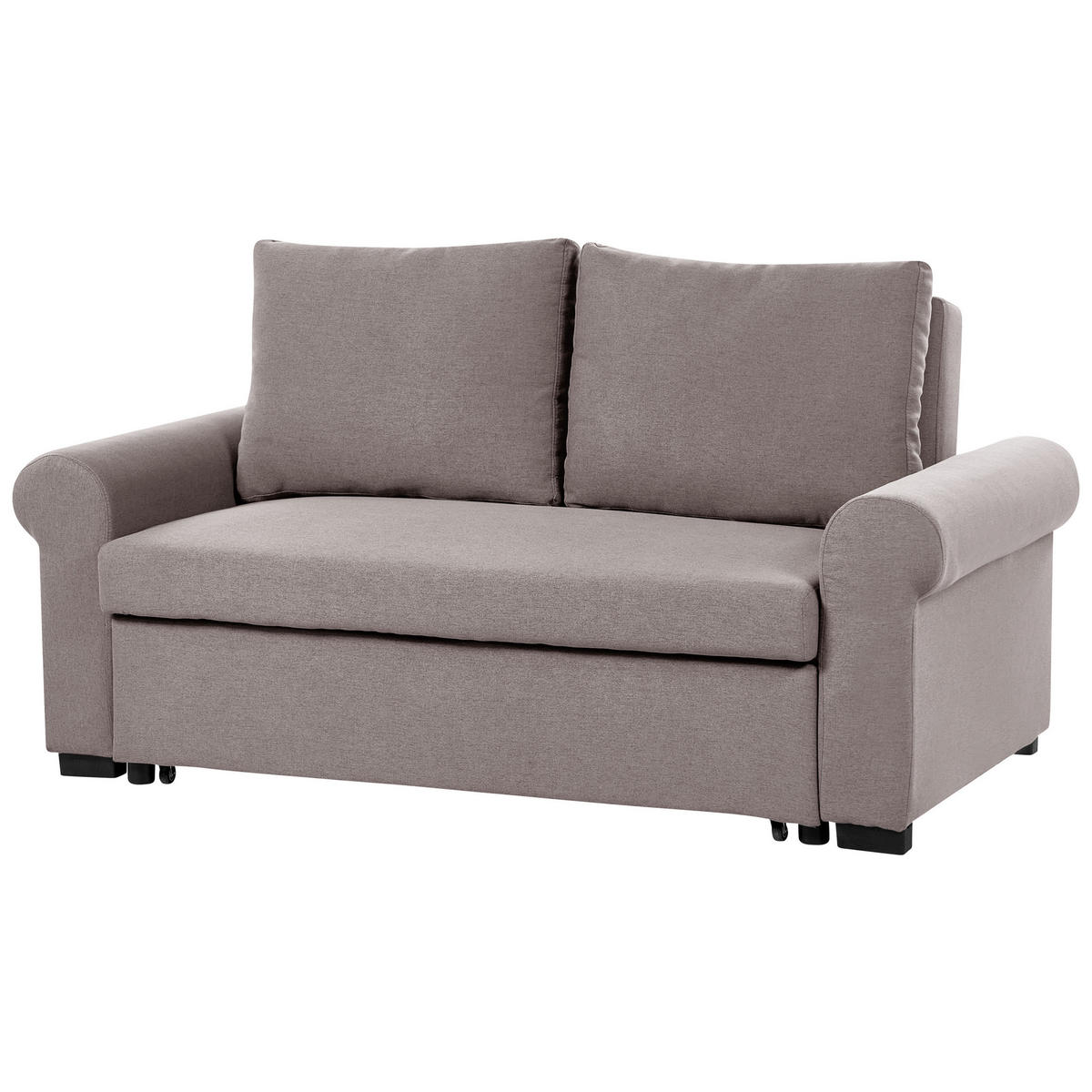 2-SITZER-SCHLAFSOFA Leinenoptikhellbraun Silda - Braun, Textil (173/92/93cm) - Beliani