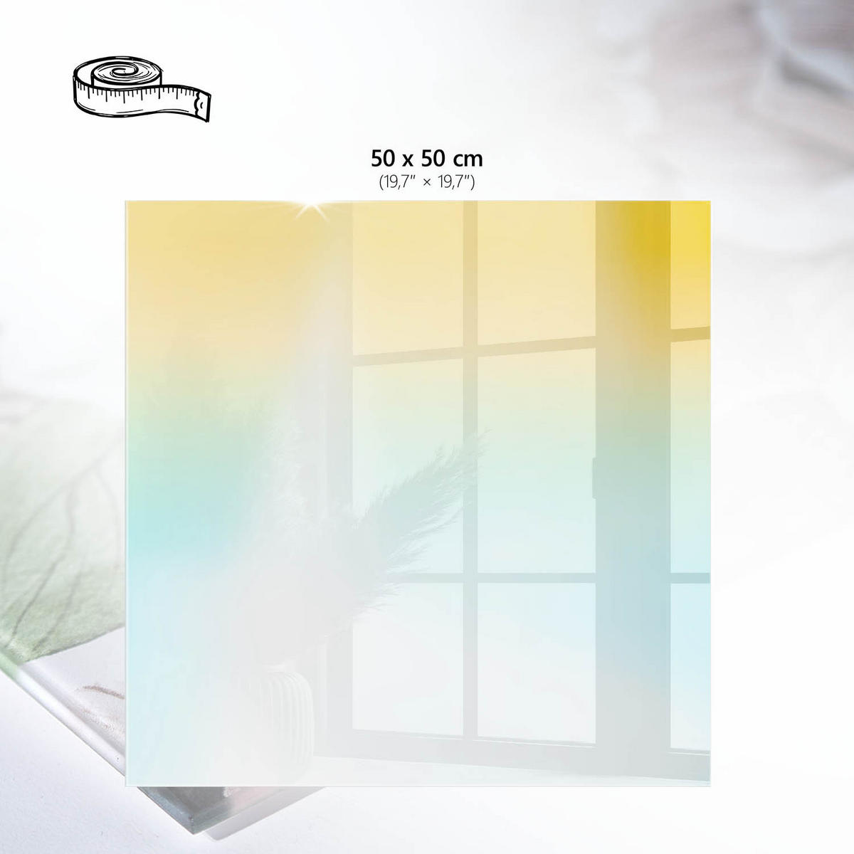 TISCHPLATTE 50x50 cm – Farbverlauf - Creme, Glas (50/50/0.4cm) - Wallfluent