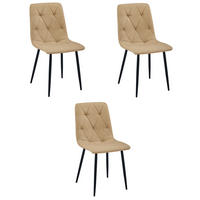 ESSZIMMERSTUHL 3-er Set TYRA brauner Sitz, schwarze Beine - Schwarz/Braun, Textil (44.5/87/54.5cm) - Valora