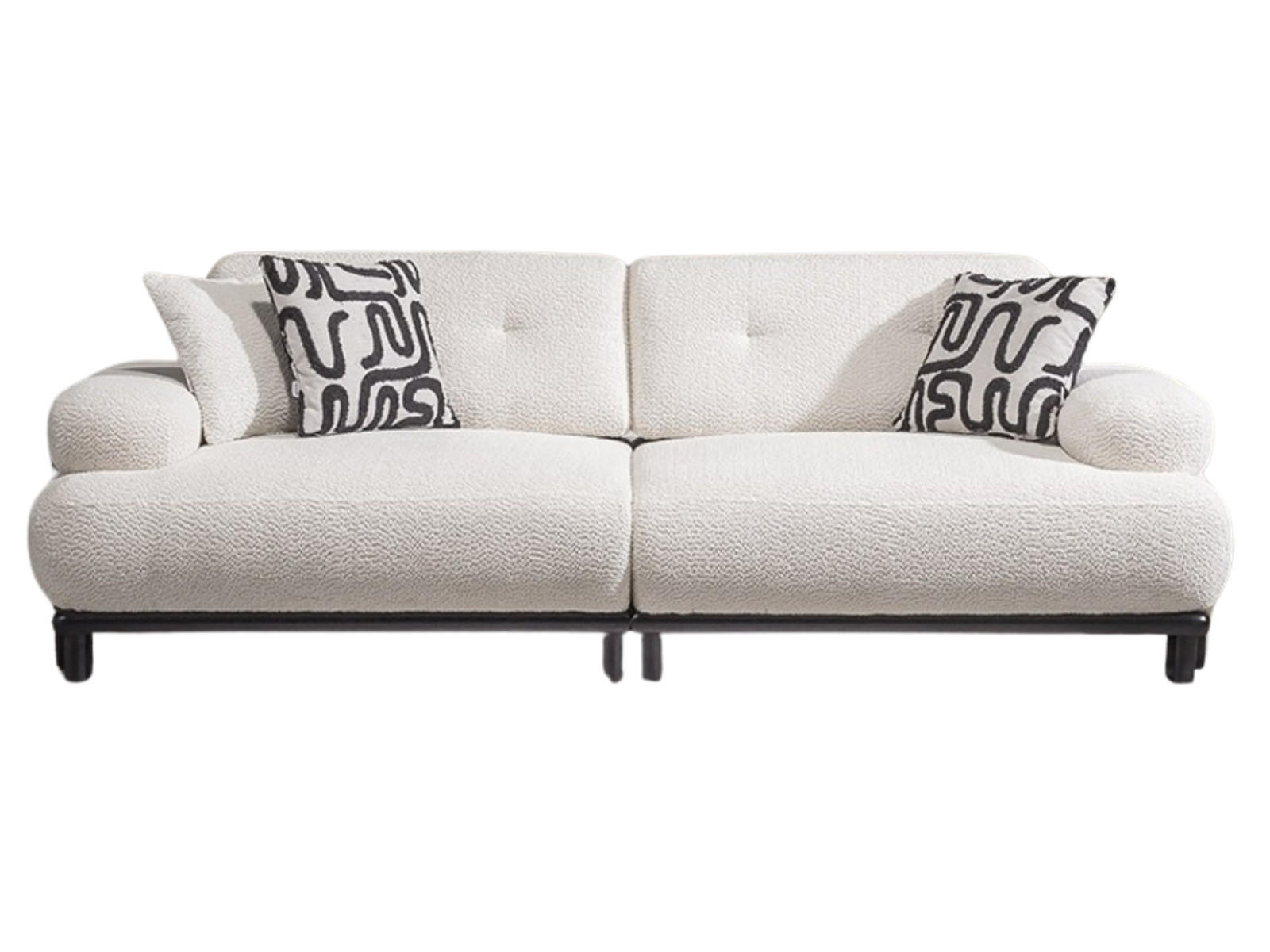 SOFA Panda 3-Sitzer Webstoff Creme - Creme, Holz/Textil (240/82/105cm) - Villa Möbel