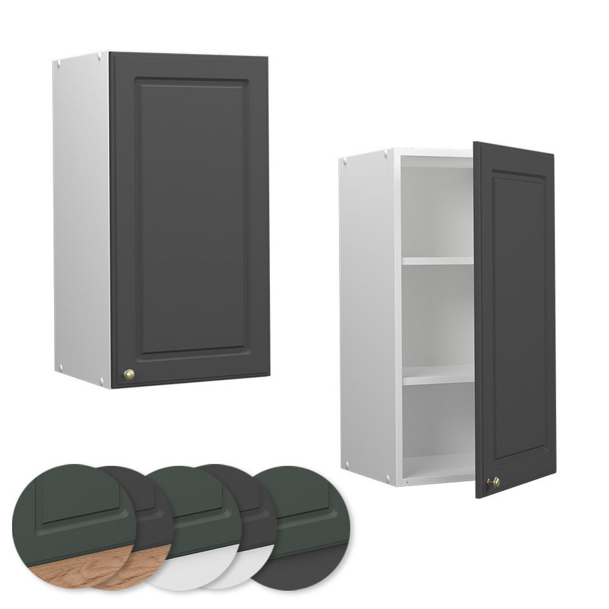 HÄNGESCHRANK Fame-Line Anthrazit-Gold 40 cm - Anthrazit/Weiß, Holzwerkstoff (40/72/34.1cm) - Vicco