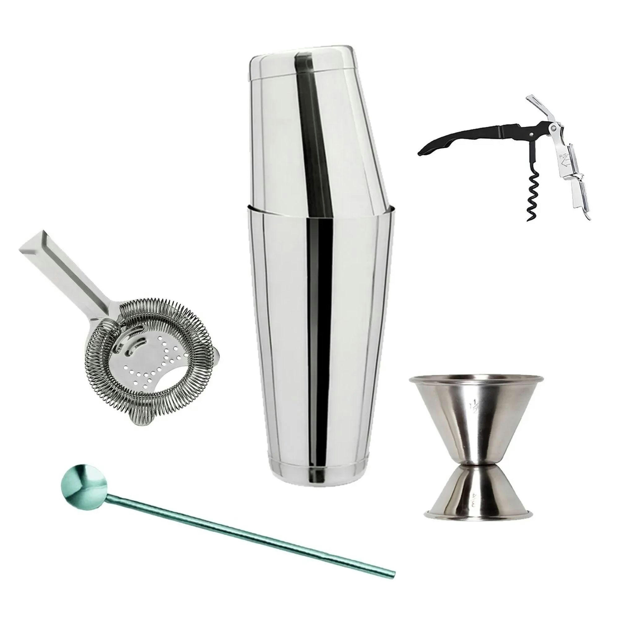 COCKTAIL SET Premium, 5-teilig, Edelstahl - Edelstahlfarben, Metall (1/1/1cm) - ich-zapfe