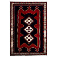 ORIENTTEPPICH handgeknüpft Afshar Blau 233/159 cm Schurwolle - Blau, Textil (159/233cm) - Looma