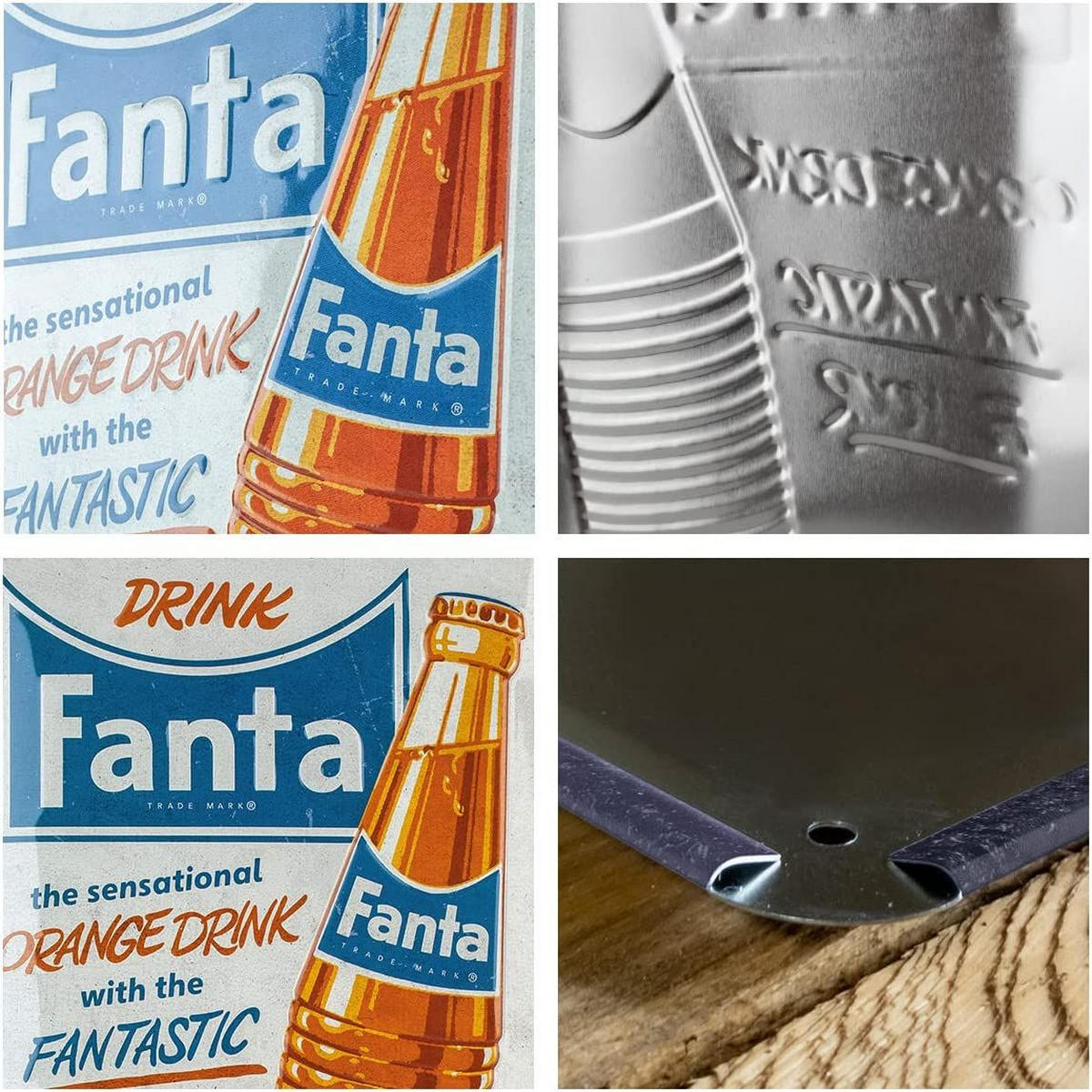 BLECHSCHILD 20/30 cm Fanta Sensational Orange Drink - Multicolor, Metall (20/30/0.2cm) - Nostalgic-Art