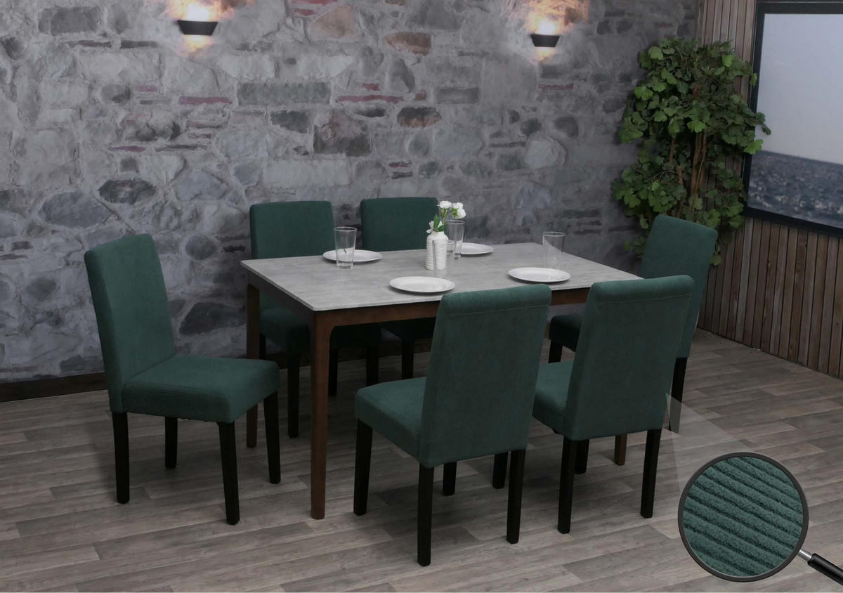 ESSZIMMERSTUHL Grün 6er-Set - Grün, Textil (42/90/50cm) - MCW