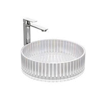 WASCHBECKEN Klarglasspüle Regenbogen Ø40 / 12 cm - Roségold, Glas (40/12/40cm) - EMKE