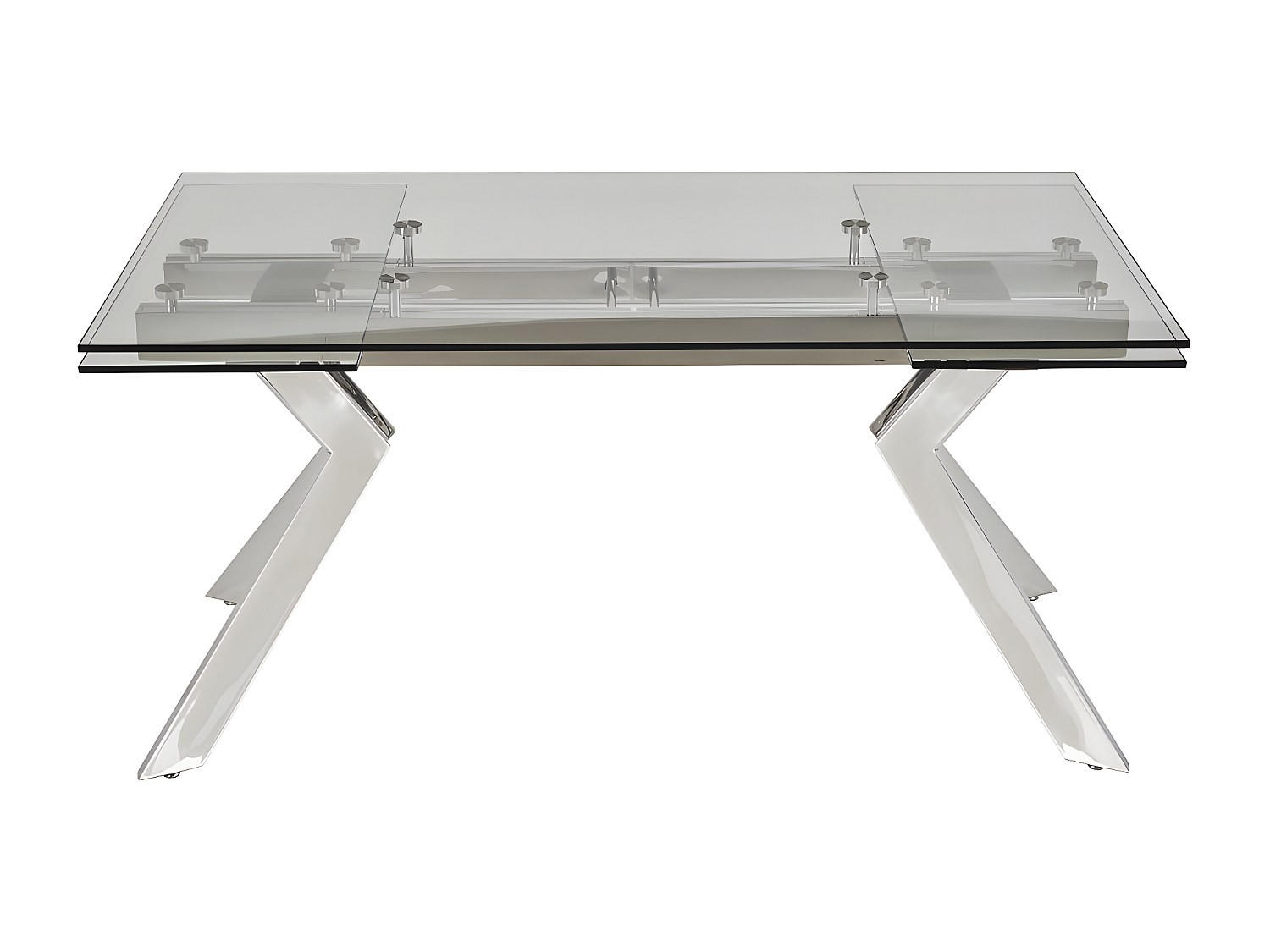 ESSTISCH - 6 Personen, 8 Personen - Glas - Transparent, Silberfarben - VELIKA - Transparent/Silberfarben, Glas (90/160/76cm) - Vente-Unique