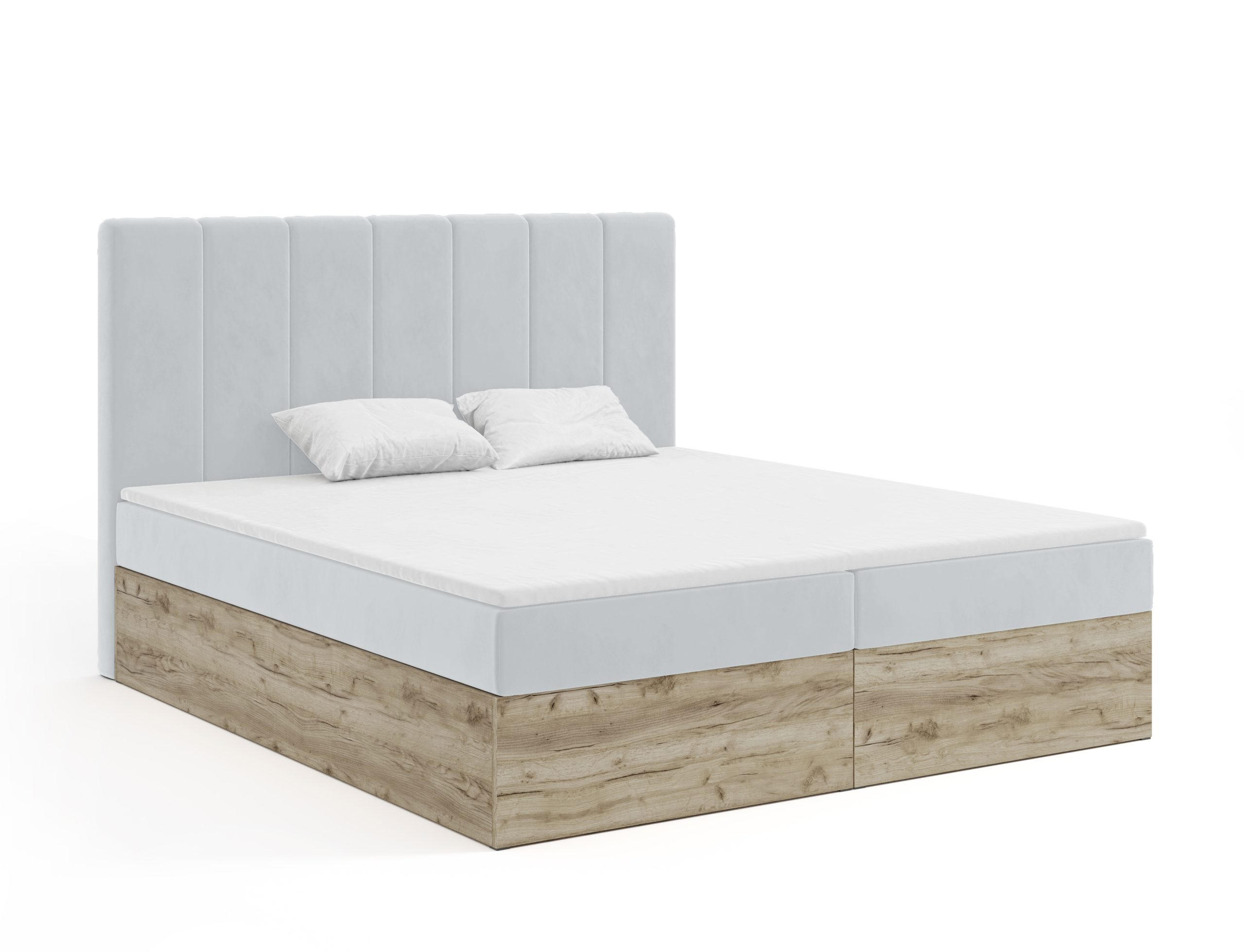 BOXBETT Doppelbett Jessen 180x200 cm Hellgrau - Hellgrau, Textil (180/200cm) - Fedve