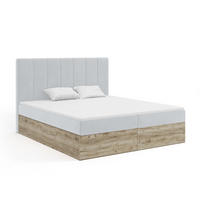 BOXBETT Doppelbett Jessen 180x200 cm Hellgrau - Hellgrau, Textil (180/200cm) - Fedve