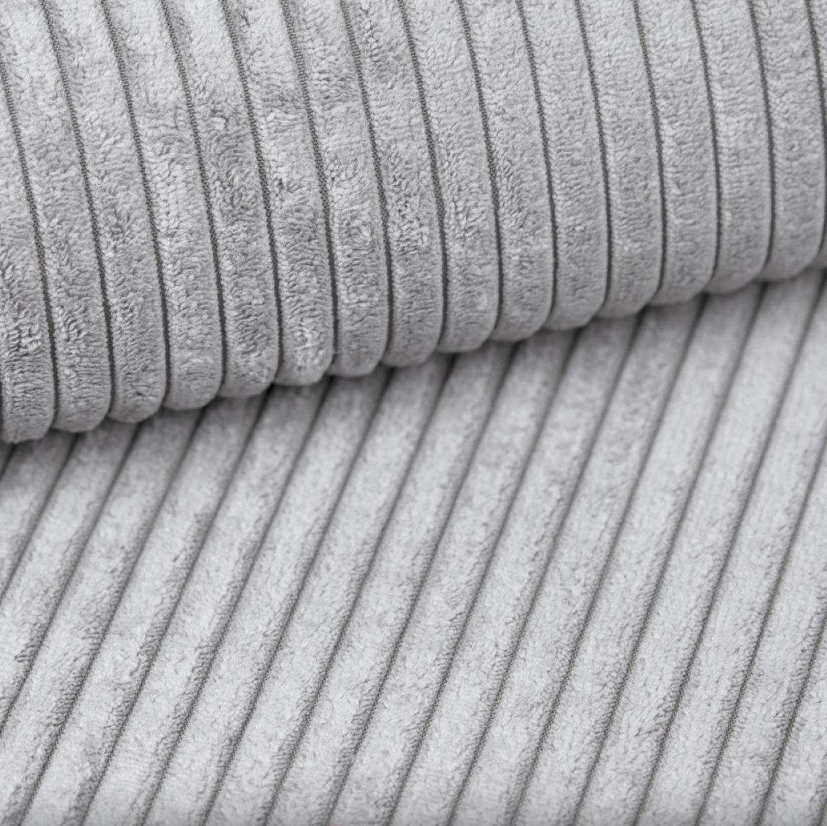 ECKSOFA Modena Studio, Cord Stoff Hellgrau Rechts - Hellgrau, Holzwerkstoff/Textil (236/165cm) - Kaiser Möbel