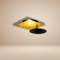 LED-WAND-/DECKENLAMPE Plate Blattgold 30x30cm - Goldfarben, Metall (30/30/10cm) - s.luce