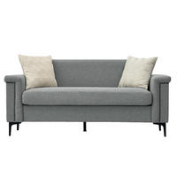 2-SITZER Sofa Feinleinen Polyester mit Taschenfederkern und Metallfüßen 172/73.5/81.5 cm Hellgrau - Hellgrau, Textil (73.5/81.5/172cm) - Redom