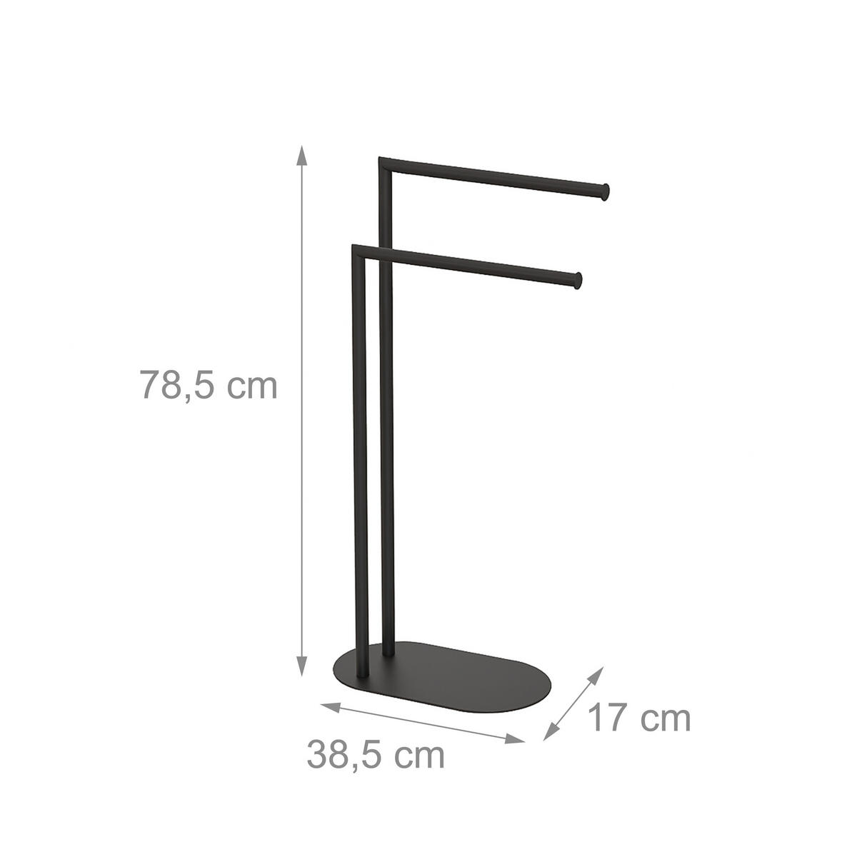 HANDTUCHSTÄNDER - Schwarz, Metall (38.5/78.5/17cm) - Relaxdays