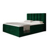 BOXBETT TOKIO mit 2 Bettkästen, 140x200, Farbe: Dunkelgrün, Velourstoff, Doppelbett mit Bonell-Matratze - Dunkelgrün, Holz/Kunststoff (140/200cm) - Alpi-Möbel