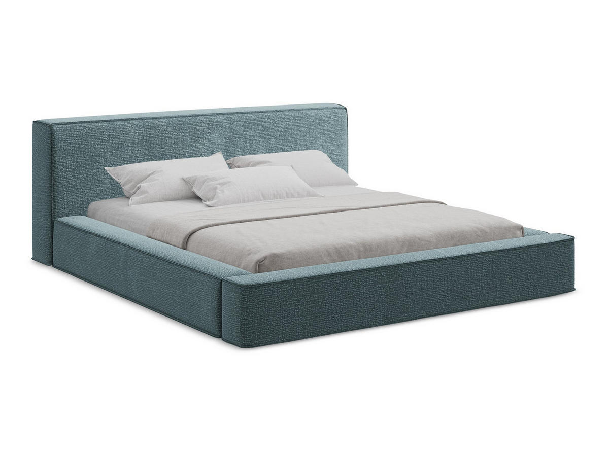 POLSTERBETT mit Bettkasten und Lattenrost 180x240 Blau - Blau/Petrol, Kunststoff/Textil (140/200cm) - Makamii