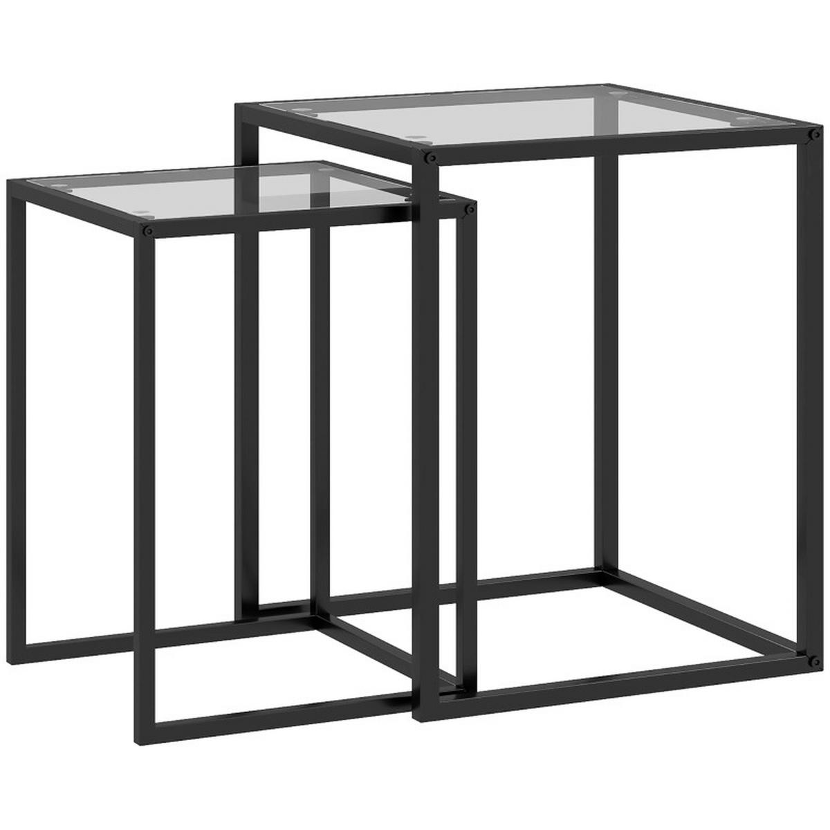 BEISTELLTISCH Stapelbar Schwarz - Schwarz, Metall (42/42/51cm)