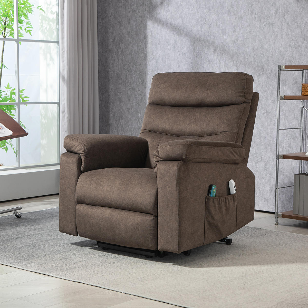 AUFSTEH-MASSAGESESSEL,HEIZUNG zwei Motoren,dunkelbraun - Braun, Textil (93/102/101cm) - Vallsero