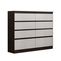 KOMMODE ADRIANO 120/100/33 cm mit 8 Schubladen Wengefarben - Wengefarben/Weiß, Holzwerkstoff (120/100/33cm) - MASSENO