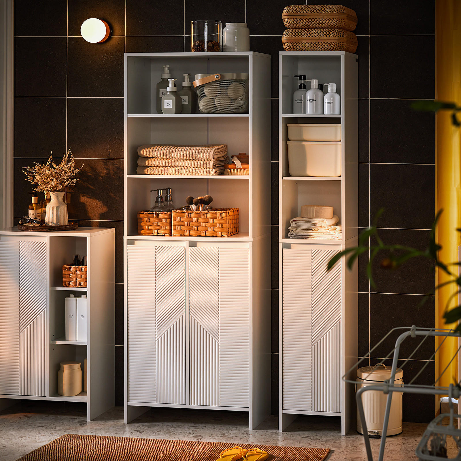 BADEZIMMERSCHRANK Weiß - Weiß, Holzwerkstoff (60/170/30cm) - SoBuy
