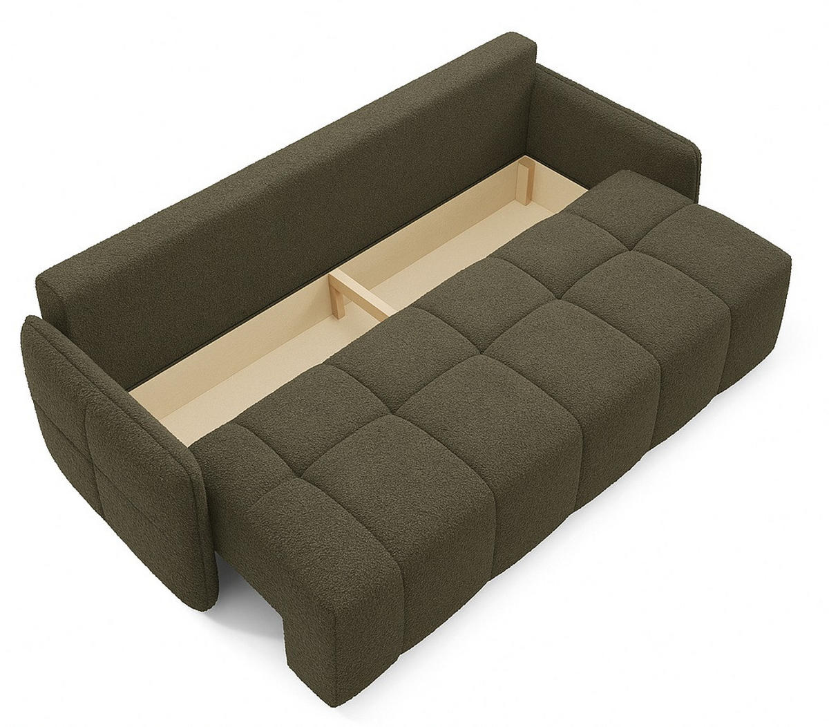 SITZSOFA Taupe EMILI Mit Schlaffunktion Abriamo Stoff - Braun, Textil (212/95/90cm) - Sepro Meble