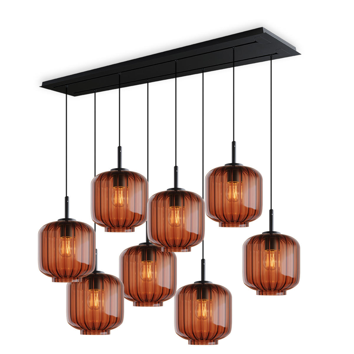 s.luce VELO lampa do jedálne 8 svetiel 160cm 2-radová Ø 20cm