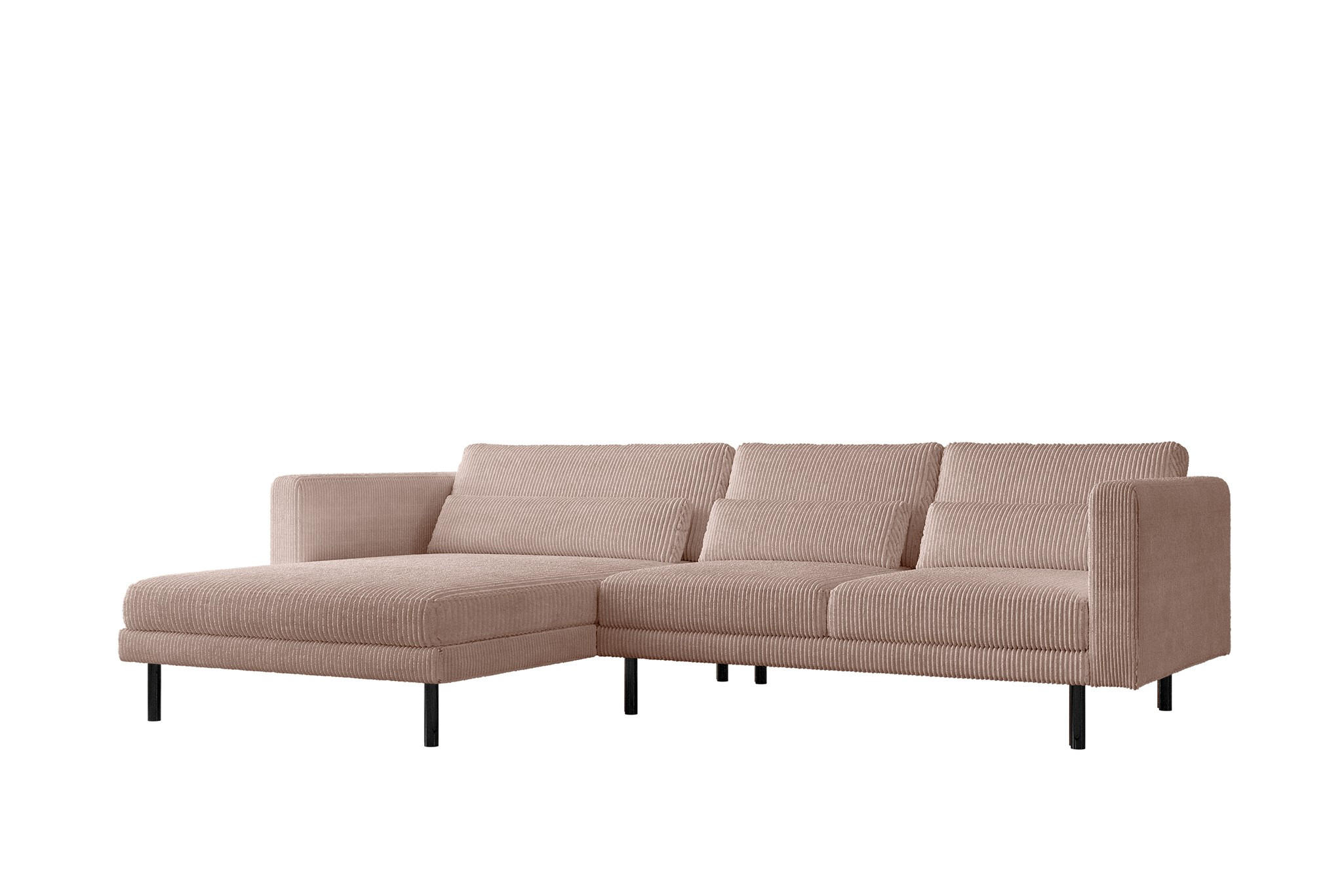 ECKSOFA Agada In Poso - Rosa, Holzwerkstoff/Textil (281/174cm) - Fun Möbel