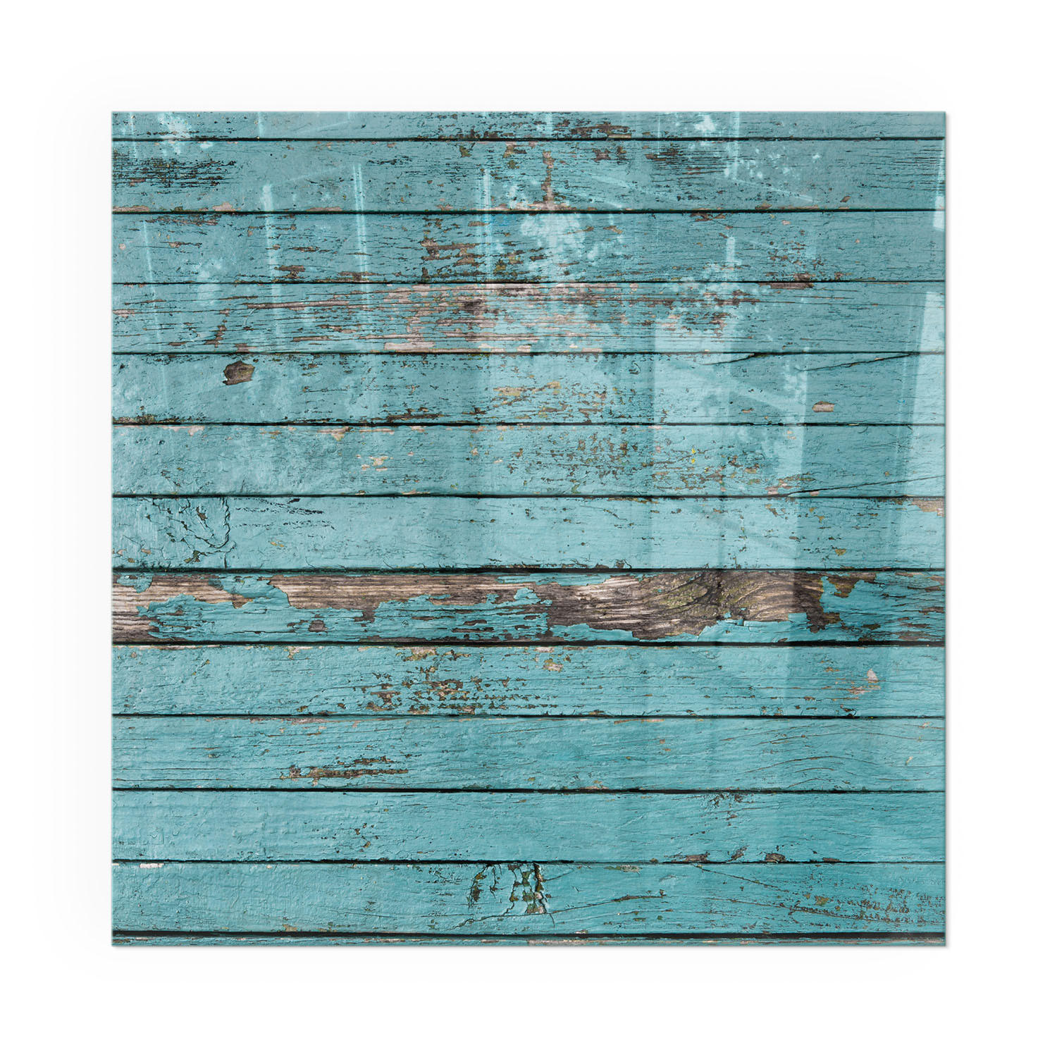 GLASPLATTE für Kamin 50x50 cm - Türkis, Glas (50/50/0.4cm) - TULUP