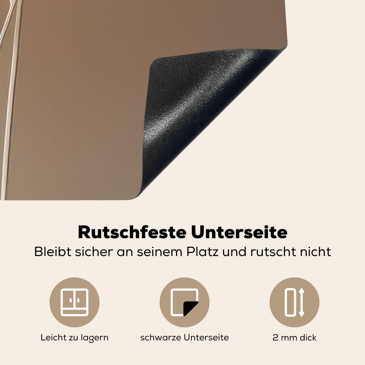 HERDABDECKPLATTE Pampasgras - Federn - Pastell - Weiß 78x78 cm - Creme, Kunststoff (78/0.2/78cm) - MuchoWow