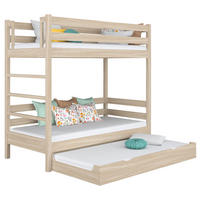 ETAGENBETT N03 mit Matratzenschublade Sonoma Eiche 120/180 - Sonoma Eiche, Naturmaterialien/Holz (120/180cm) - N-Wood