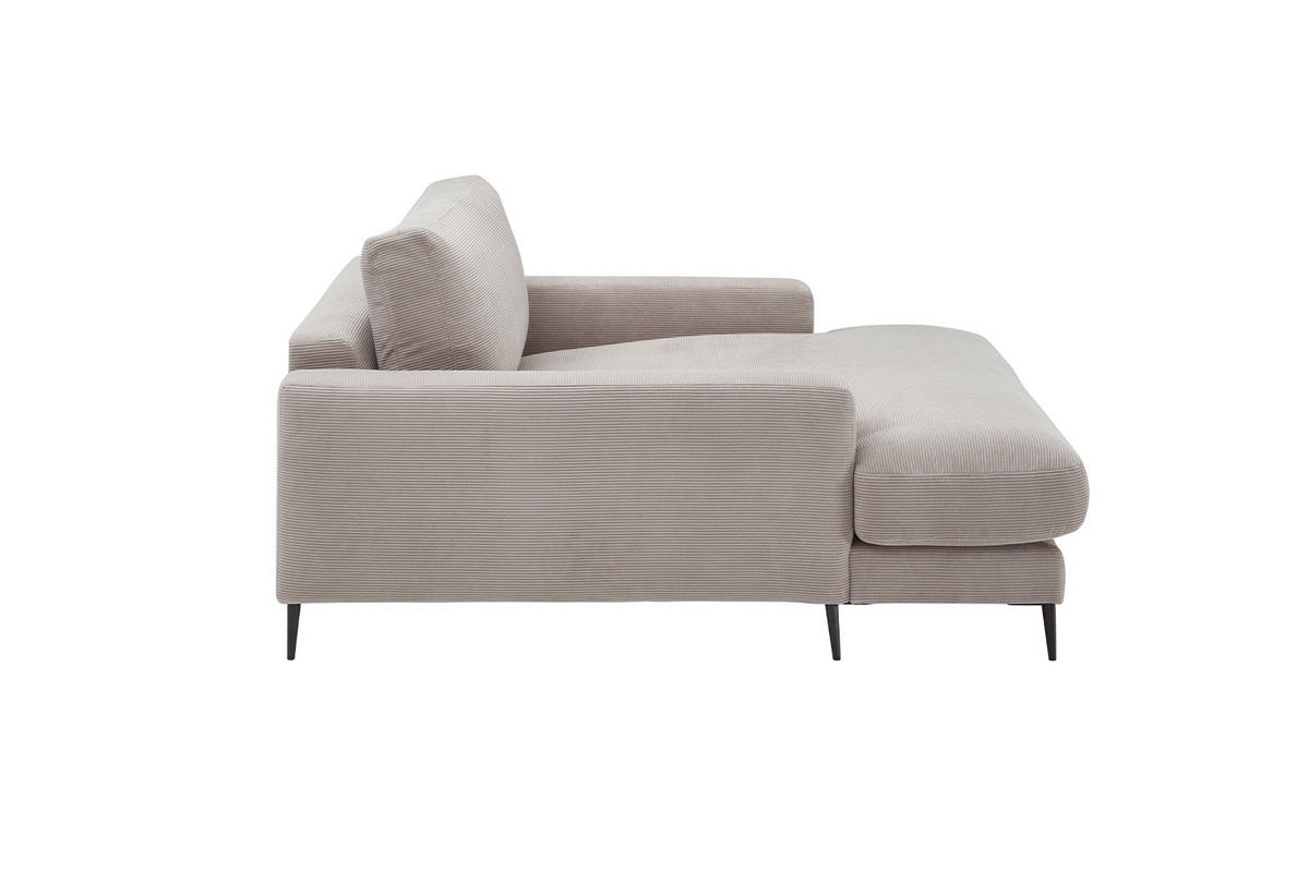LONGSEAT CARA Beige Cord - Beige/Schwarz, Textil/Metall (132/84/170cm) - KAWOLA