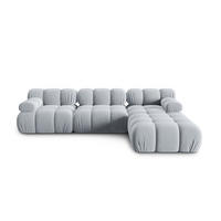 MODULARES-SOFA Bellis aus Samt hellblau 4 Sitzplätze - Hellblau, Textil (188/63/282cm) - Micadoni