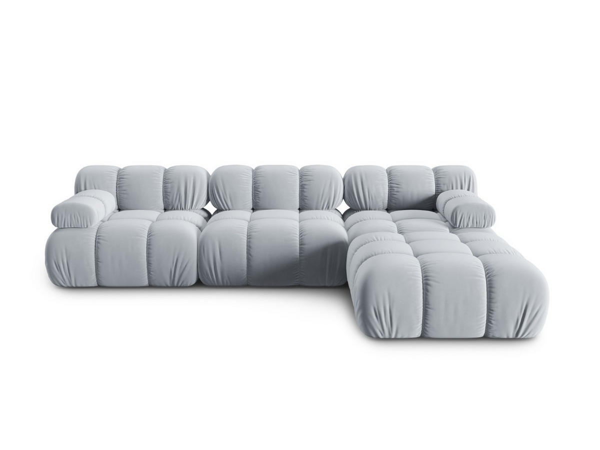 MODULARES-SOFA Bellis aus Samt hellblau 4 Sitzplätze - Hellblau, Textil (188/63/282cm) - Micadoni