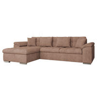 ECKSOFA Diana, Seite: Links - Hellbraun, Holz/Textil (280/160cm) - MIRJAN24