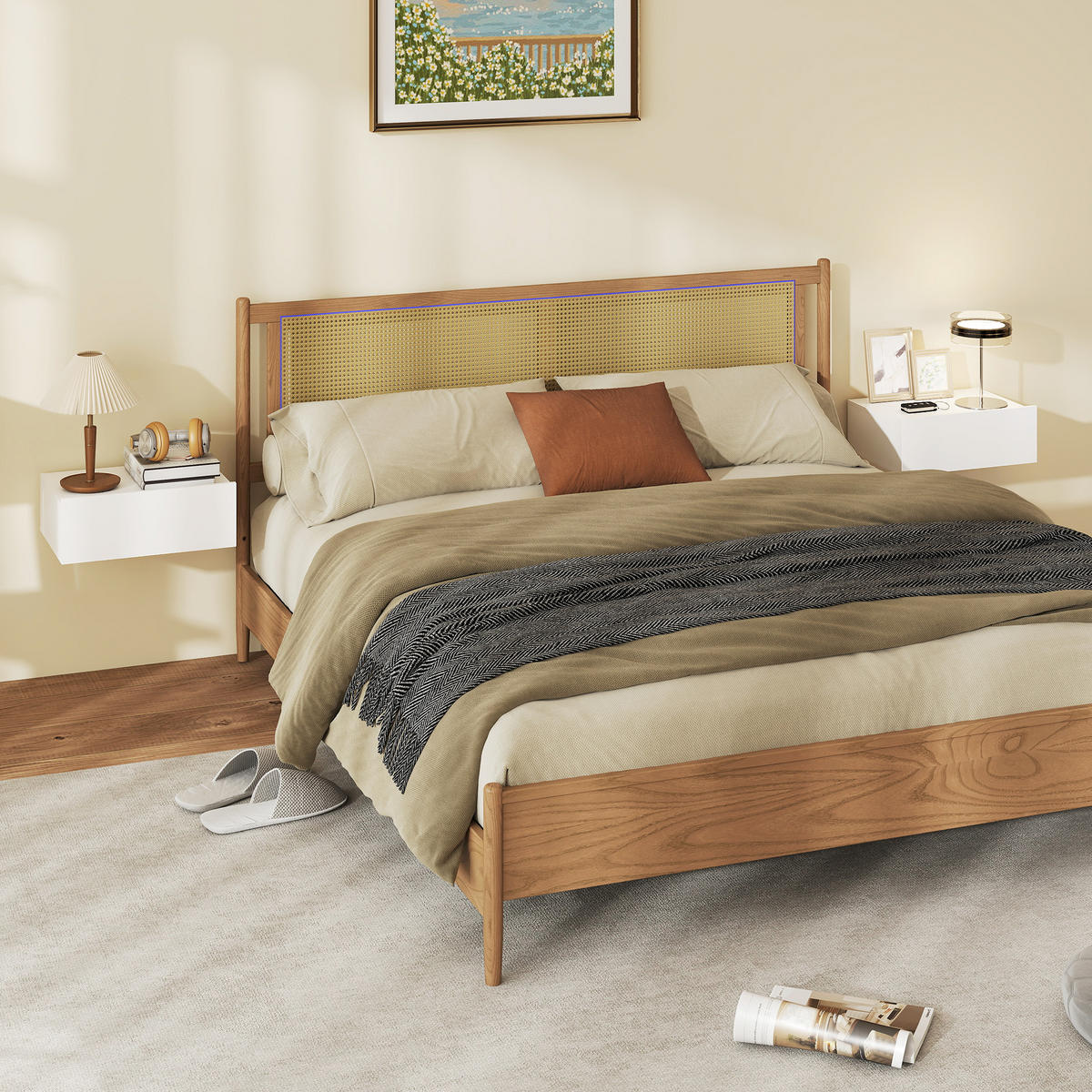 NACHTSCHRANK DE-12955 Wandmontage mit Schublade Weiß - Weiß, Holzwerkstoff (30/15/40cm) - ComfortXL