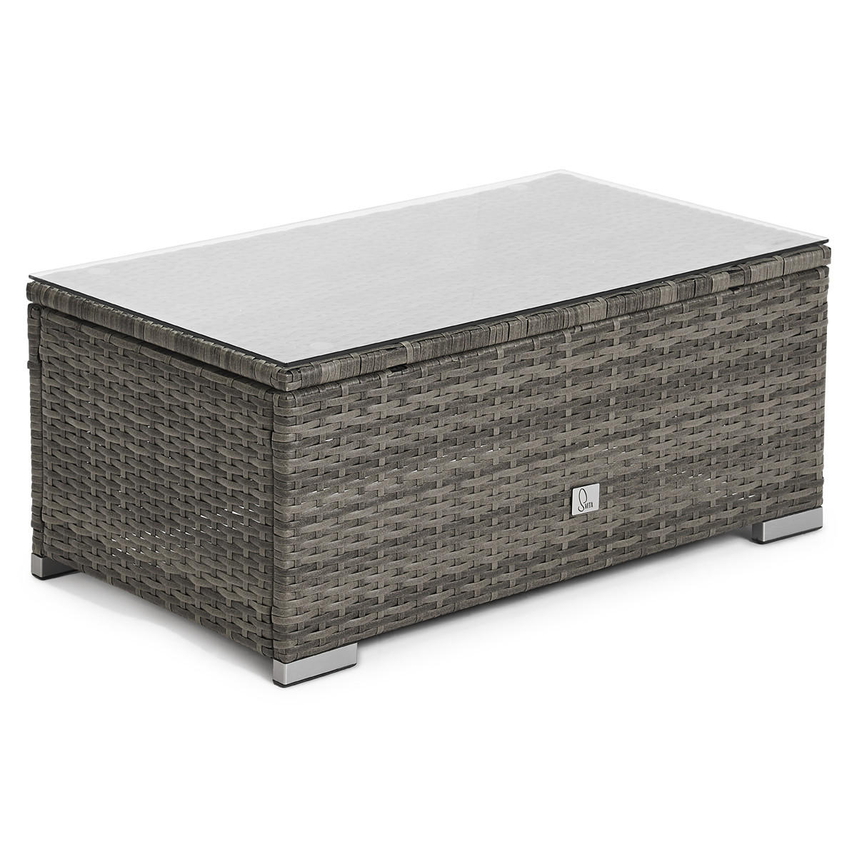 GARTENLOUNGE Queens + Abdeckung Grau - Grau, Kunststoff - SVITA