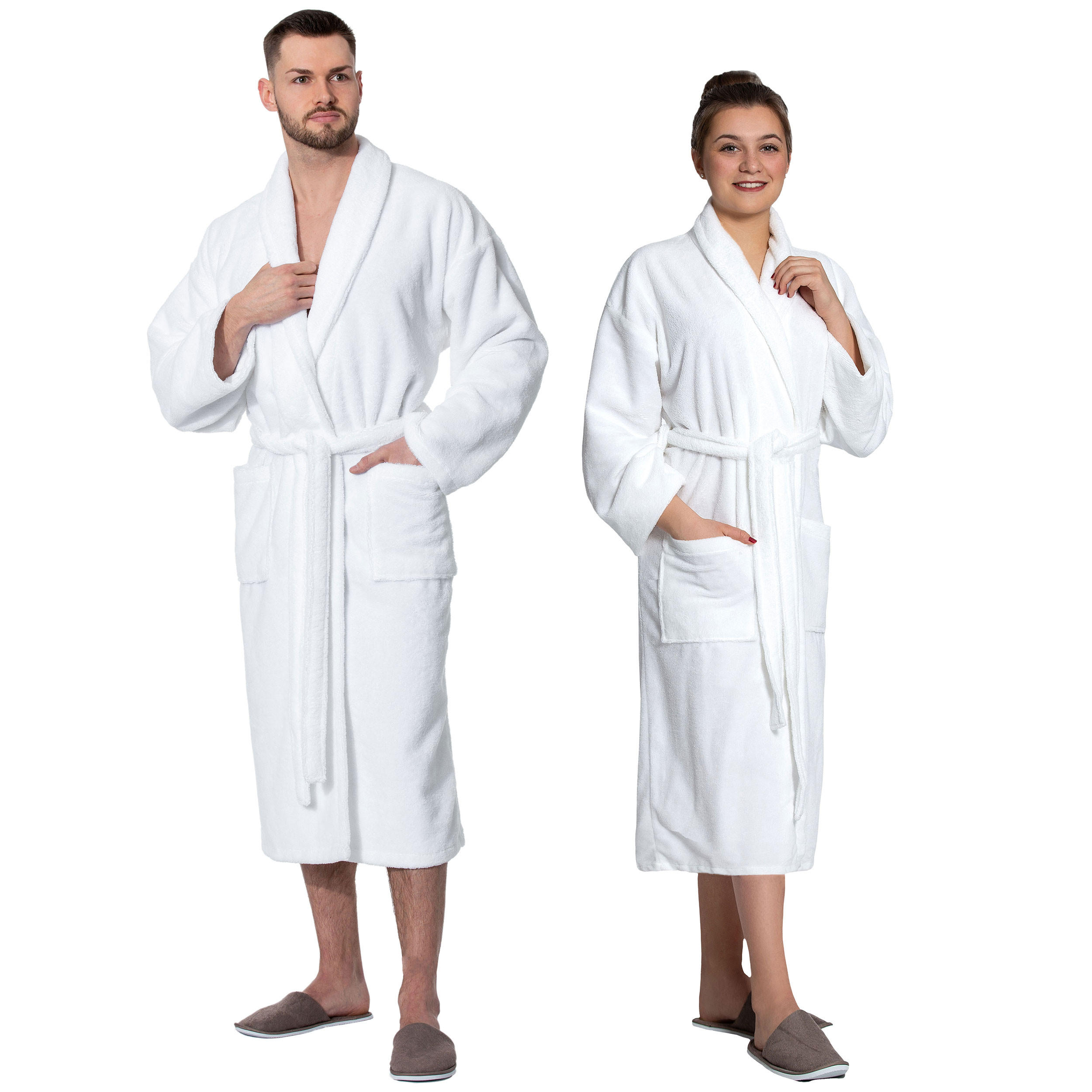 BADEMANTEL, XXL, 100% Polyester-Velours / 100% Baumwolle, Weiß - Weiß, Textil (XXLnull) - Zollner