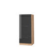 MIKROWELLENSCHRANK Fame-Line Anthrazit Hochglanz 60 cm - Honigeiche/Schwarz Hochglanz, Holzwerkstoff (60/153.6/58.1cm) - Vicco