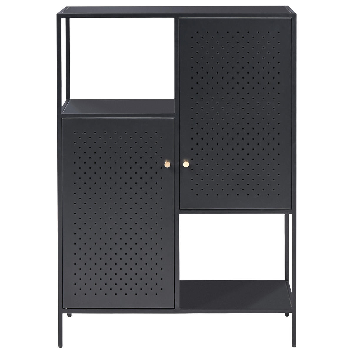 BÜROSCHRANK Metall Schwarz Rakaia - Schwarz, Metall (76/106/35cm) - Beliani