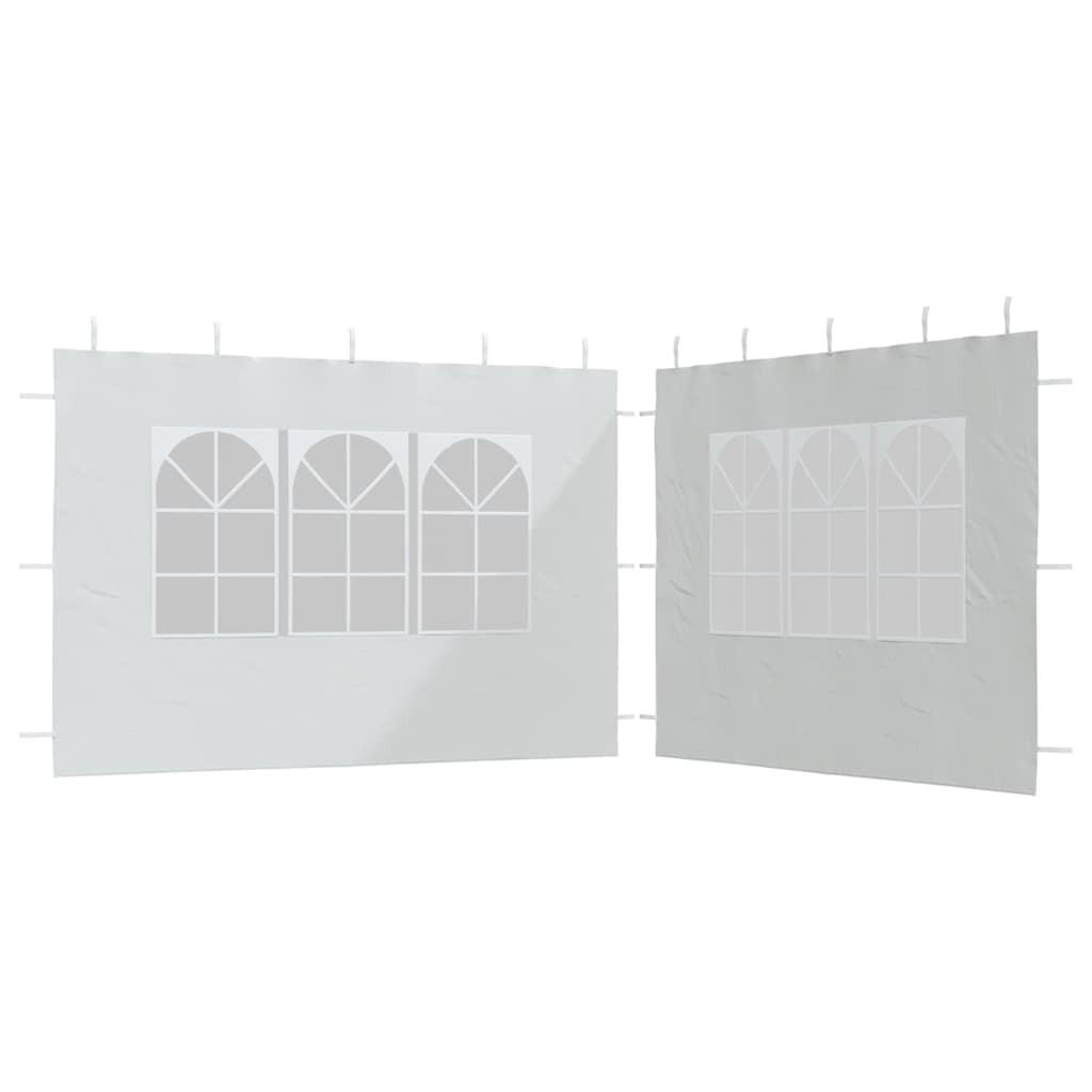 PARTYZELT-SEITENWÄNDE 2 Stück Mit Fenster Pe Weiss - Weiß, Kunststoff (300/195cm) - vidaXL