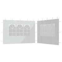 PARTYZELT-SEITENWÄNDE 2 Stück Mit Fenster Pe Weiss - Weiß, Kunststoff (300/195cm) - vidaXL