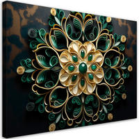 WANDBILD abstrakter diamant - Grün, Textil (60/40cm) - Feeby