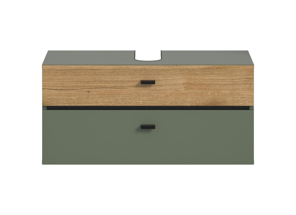 WASCHBECKENUNTERSCHRANK AQUA (B/H/T: ca. 75/35/35 cm) in Sage Green/Sage Green - Grün, Holzwerkstoff (75/35/35cm)