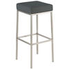 BARHOCKER Lederlook Grau - Edelstahlfarben/Grau, Textil/Metall (37/85/37cm) - CLP